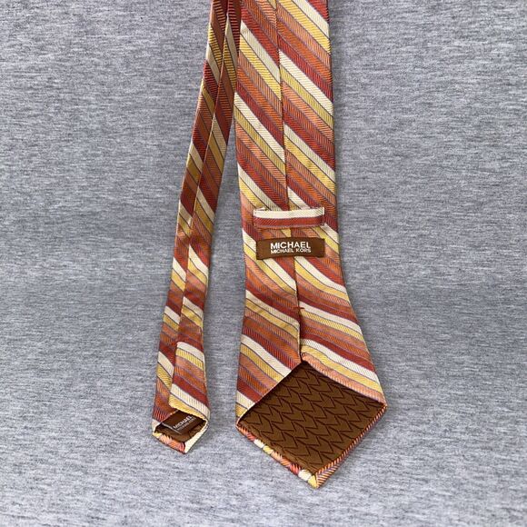 Michael Kors Orange/Gold/Blue Silk Necktie, Great Condition, Used, Bright Colors - Picture 10 of 12